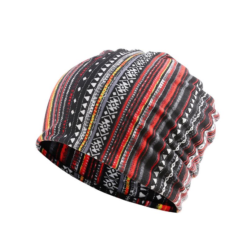 Kvinnor Bomull Multi-purpose Utskrift Beanie Cap Neck Damask Ansiktsskydd Hattar Bandana