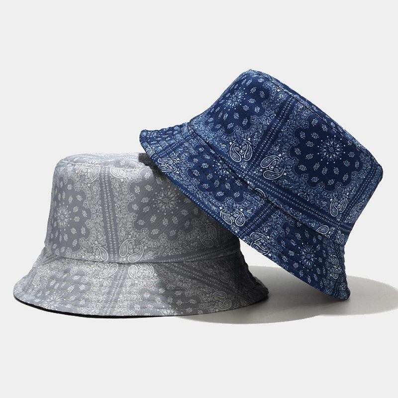 Kvinnor Dubbelsidigt Uv-skydd För Sommaren Cashew Blommönster Broderi Casual Snygg Solhatt Bucket Hat