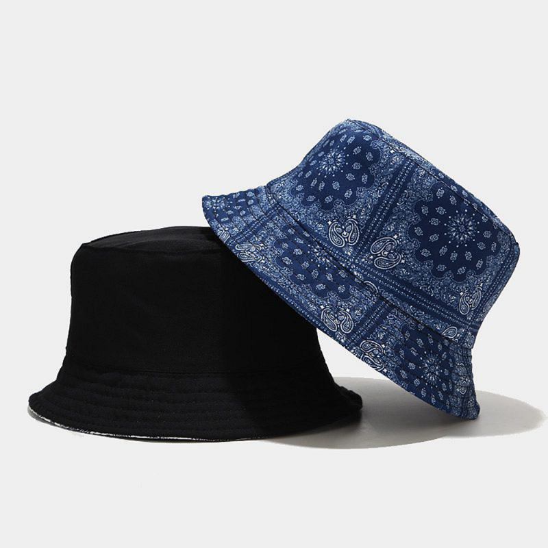 Kvinnor Dubbelsidigt Uv-skydd För Sommaren Cashew Blommönster Broderi Casual Snygg Solhatt Bucket Hat