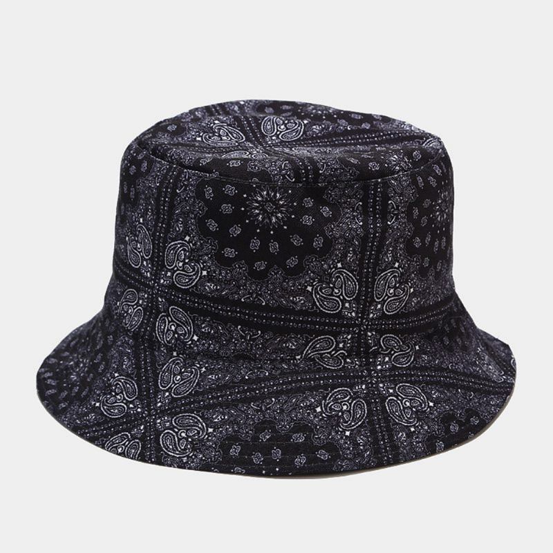 Kvinnor Dubbelsidigt Uv-skydd För Sommaren Cashew Blommönster Broderi Casual Snygg Solhatt Bucket Hat