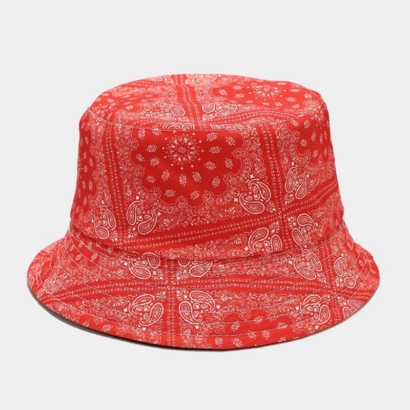 Kvinnor Dubbelsidigt Uv-skydd För Sommaren Cashew Blommönster Broderi Casual Snygg Solhatt Bucket Hat