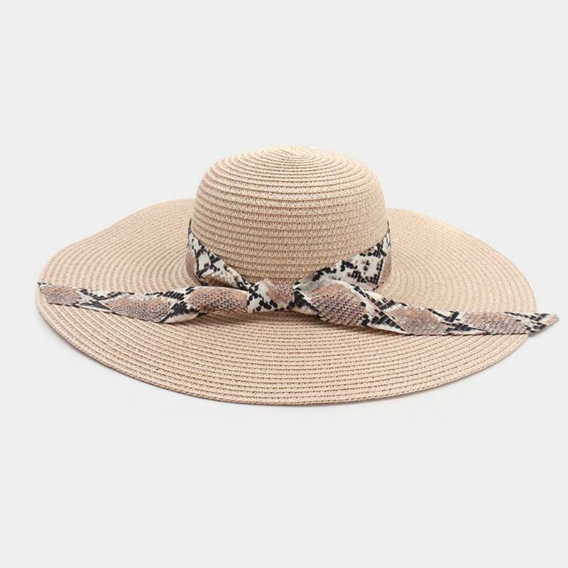 Kvinnor Solskyddsmedel Semester Beach Wild Brätte Solhatt Elegant Snygg Bowknot Stråhatt