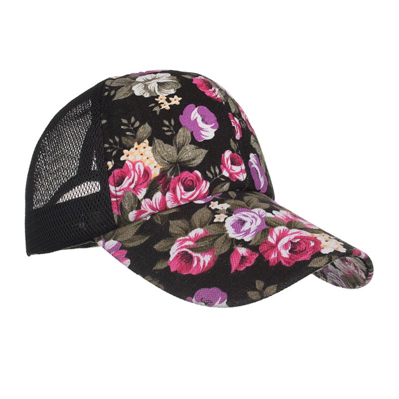 Kvinnor Sommar Utomhus Tryck Andas Mesh Basebollkeps Casual Justerbar Visir Hatt