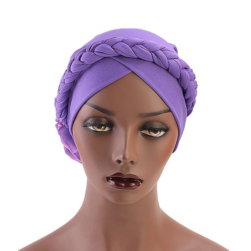 Kvinnor Vintage Etnisk Stil Braid Andningsbar Turban Cap