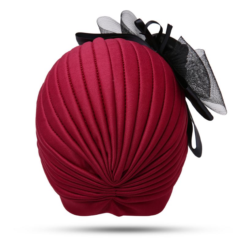 Kvinnor Vintage Etnisk Stil Indisk Sidoblomma Turban Keps