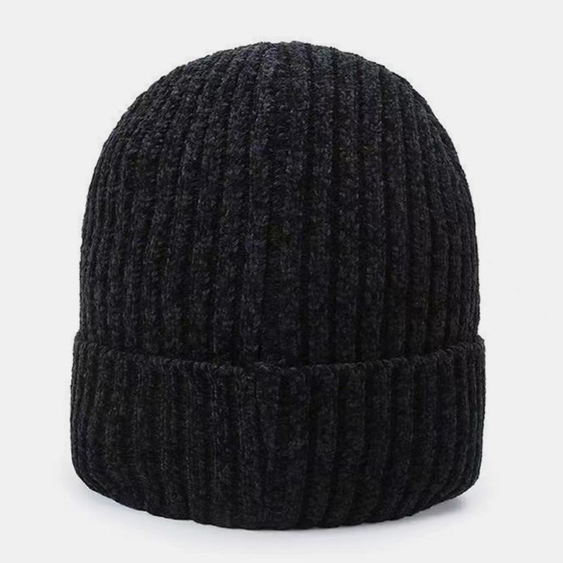 Män Bokstavsmönster Höst Vinter Öronskydd Coolt Skydd Stickad Mössa Elastic Thicken Plus Velvet Warm Hat Beanie Hat