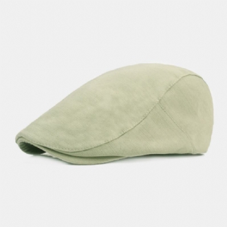 Män Bomull Basker Cap Enfärgad Justerbar Casual Retro Solskydd Fram Cap Flat Hat