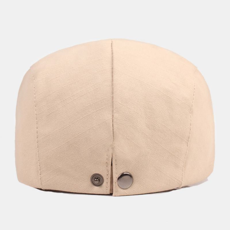 Män Bomull Basker Cap Enfärgad Justerbar Casual Retro Solskydd Fram Cap Flat Hat