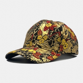 Män Bomull Blommigt Överläggsmönster Färgglada Casual Gold-line Solskydd Baseball Hatt