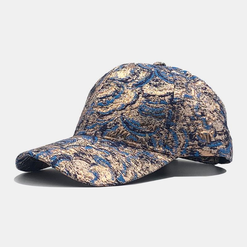 Män Bomull Blommigt Överläggsmönster Färgglada Casual Gold-line Solskydd Baseball Hatt