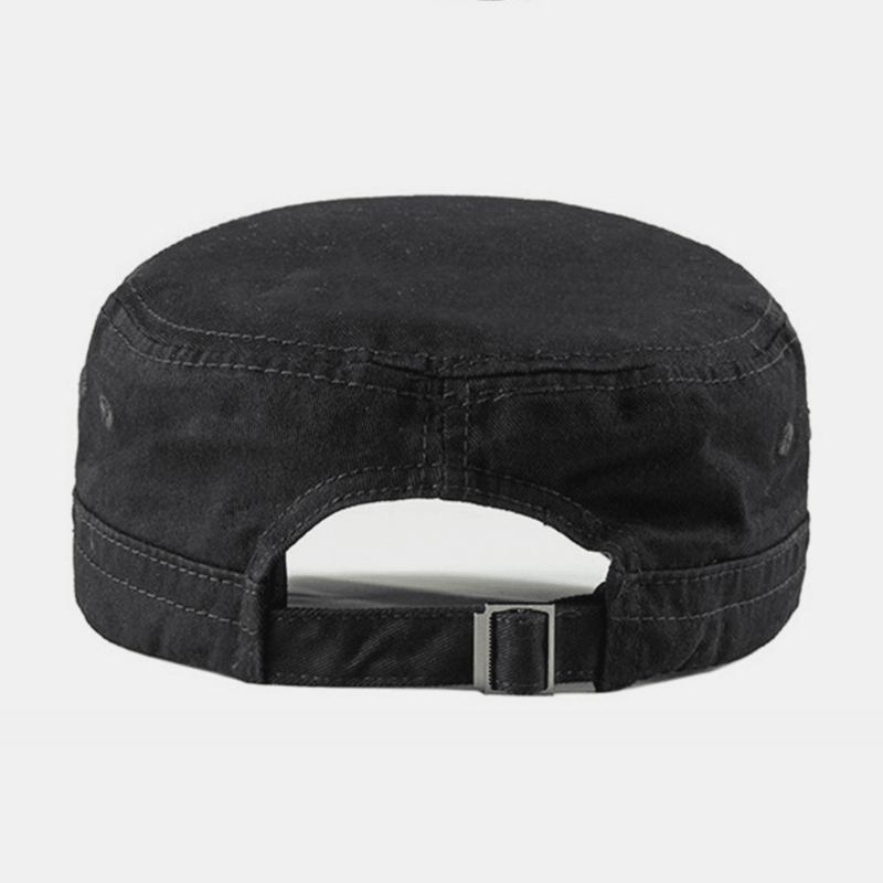 Män Bomull Linne Enfärgad Etikett Sömmar Utomhus Solskydd Casual Military Cap Flat Cap