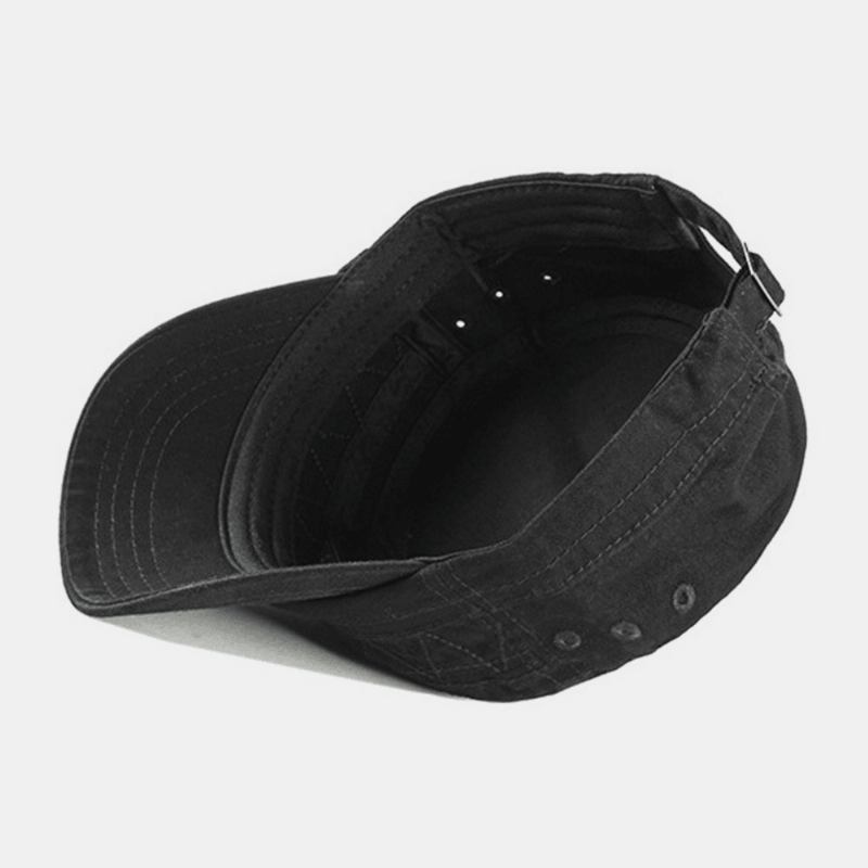 Män Bomull Linne Enfärgad Etikett Sömmar Utomhus Solskydd Casual Military Cap Flat Cap