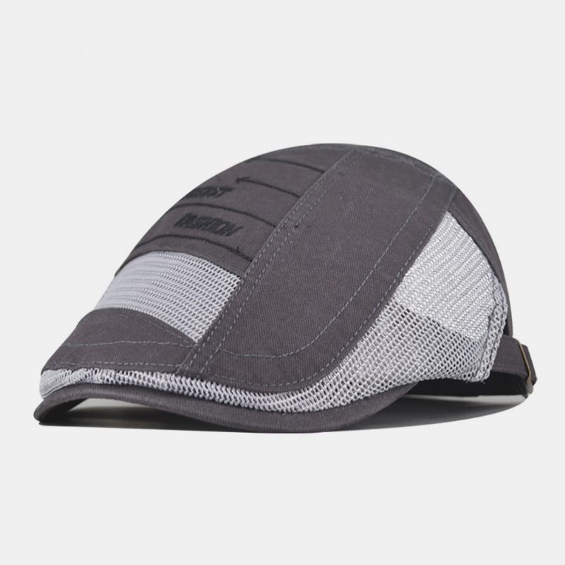 Män Bomull Mesh Andas Casual Retro Solskydd Basker Cap Flat Hat Forward Hat