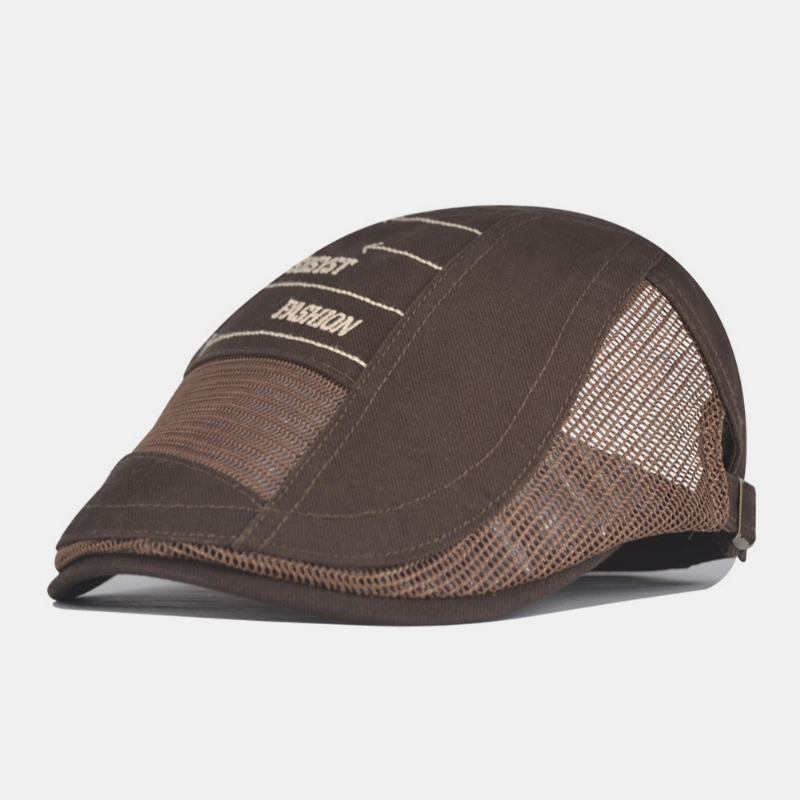 Män Bomull Mesh Andas Casual Retro Solskydd Basker Cap Flat Hat Forward Hat