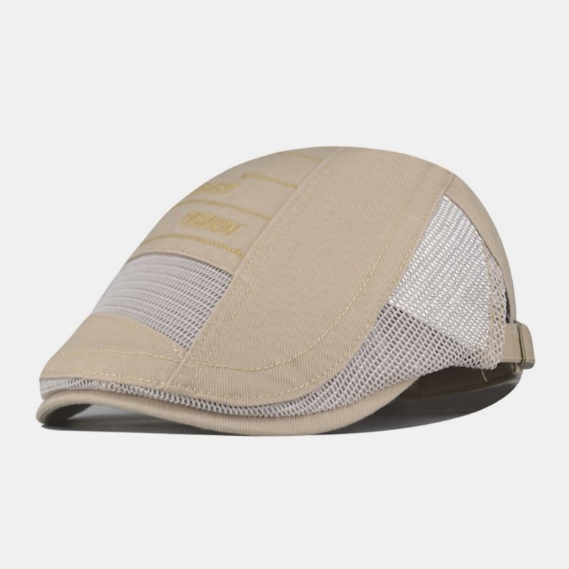 Män Bomull Mesh Andas Casual Retro Solskydd Basker Cap Flat Hat Forward Hat