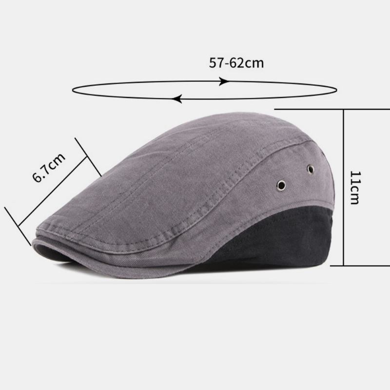 Män Bomull Patchwork Färg Brittisk Stil Utomhus Casual All-match Solskydd Forward Hat Basker Hat