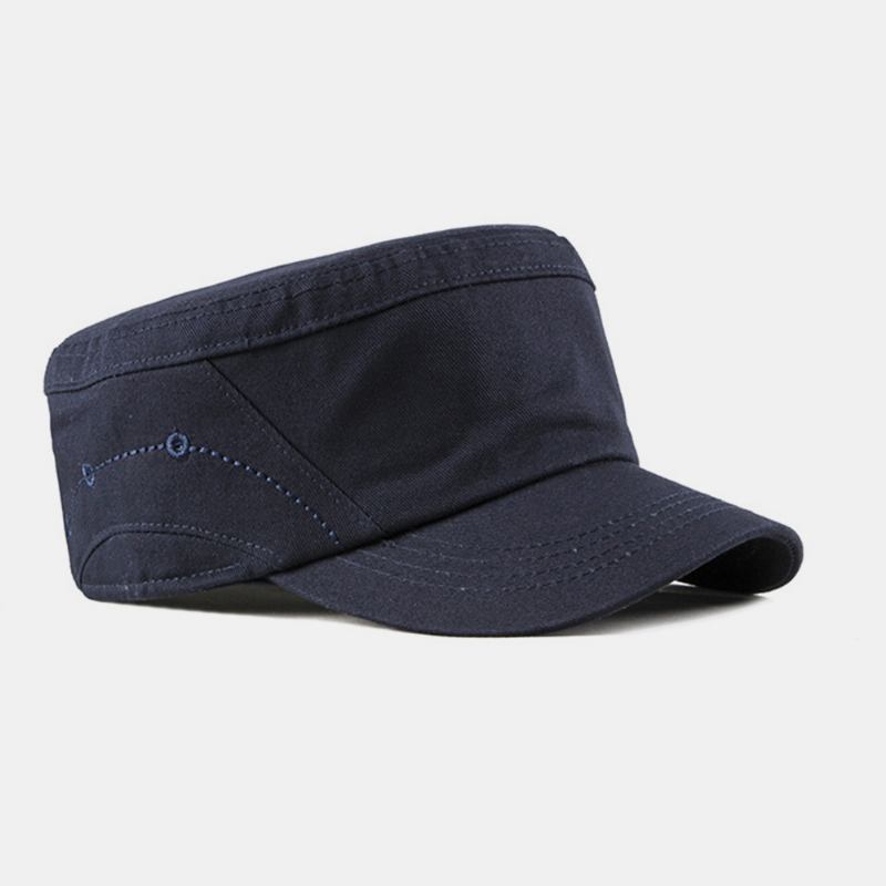 Män Bred Brätte Brev Metalletikett Platt Keps Casual Outdoor Solskydd Militär Cap Peaked Cap