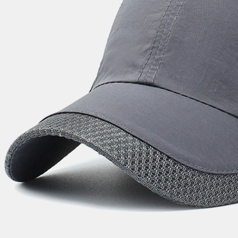 Män Canvas Mesh Andas Snabbtorkande Outdoor Sport Solskydd Baseballkeps