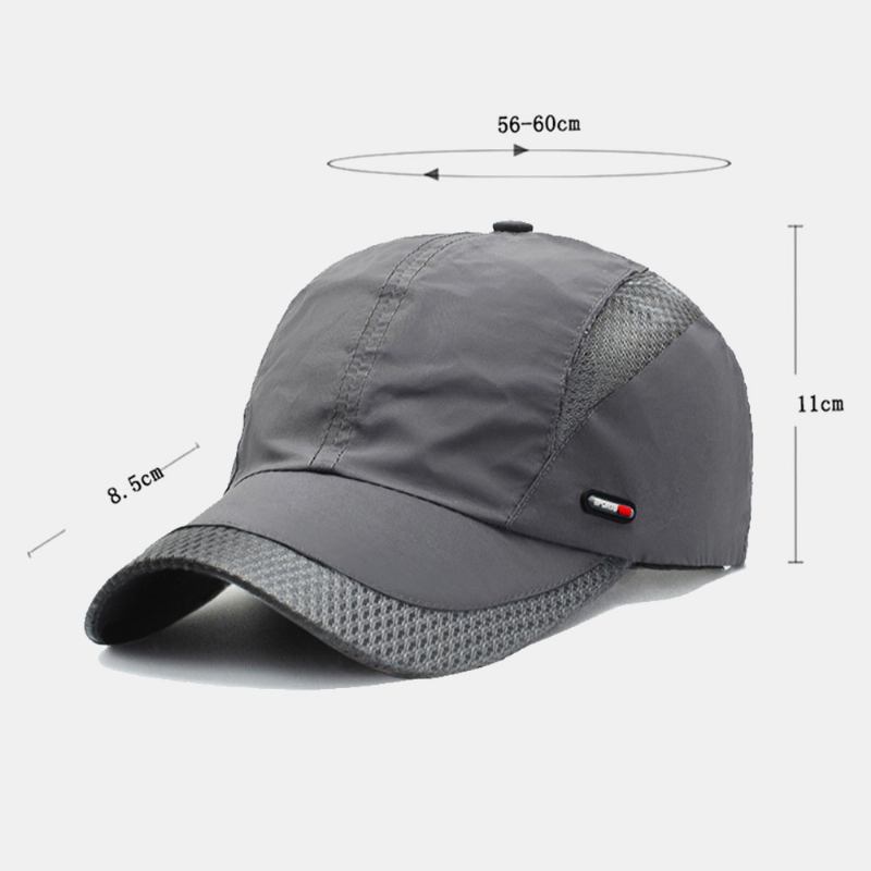 Män Canvas Mesh Andas Snabbtorkande Outdoor Sport Solskydd Baseballkeps