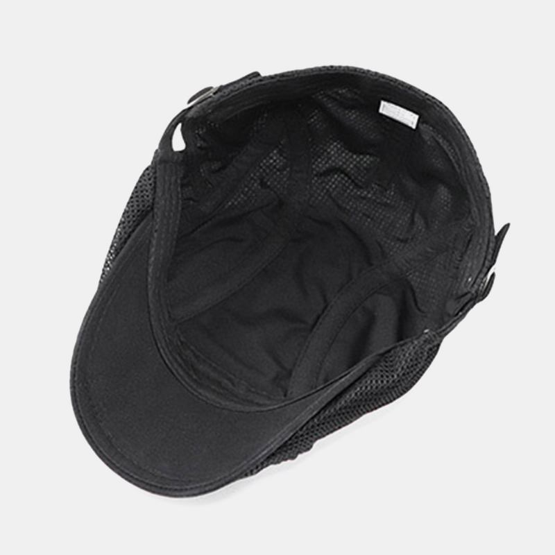 Män Dacron Enfärgade Mesh Andningsbar Solskyddsmedel Basker Flat Cap