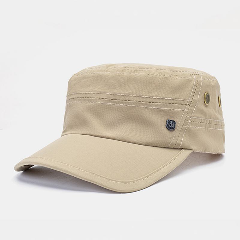 Män Enfärgad Andningsbar Utomhussolskydd Casual Military Cap Flat Cap