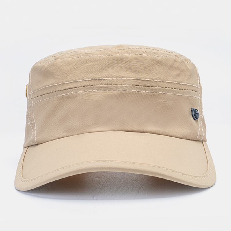 Män Enfärgad Andningsbar Utomhussolskydd Casual Military Cap Flat Cap