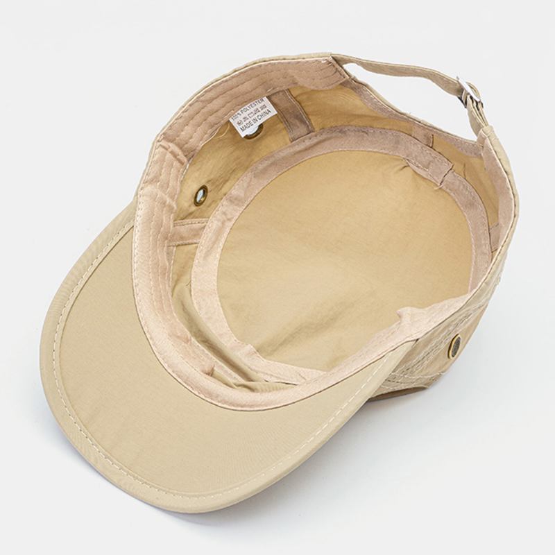 Män Enfärgad Andningsbar Utomhussolskydd Casual Military Cap Flat Cap