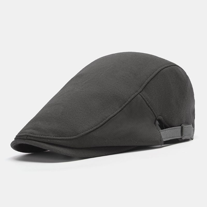 Män Enfärgad Casual Basker Brittisk Retro Solskydd Forward Hat Flat Hat Newsboy Hat Painter Hat