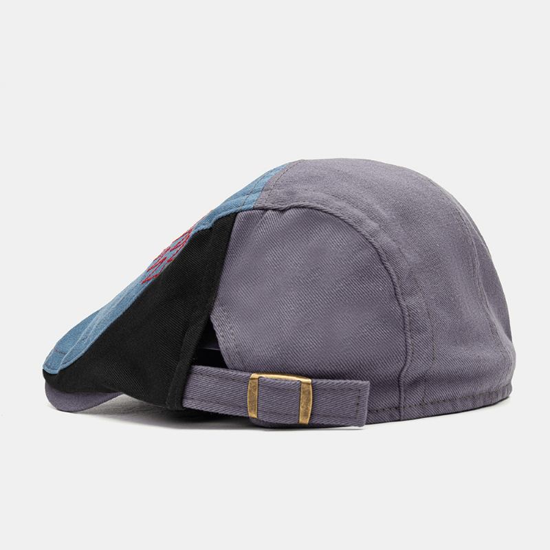 Män Färgmatchande Hand Justerbar Mode Casual Solskydd Basker Cap Flat Hat