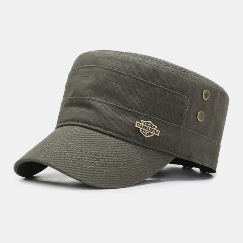 Män Justerbar Andningshål Design Militär Keps Utomhus Rese Solskydd Cadet Hat Flat Cap