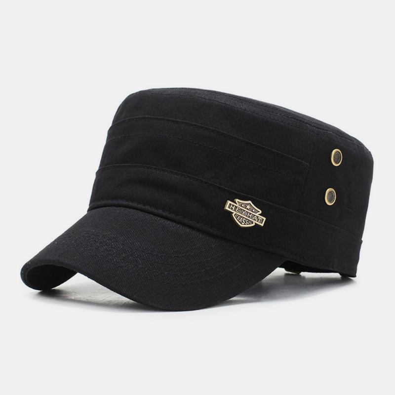 Män Justerbar Andningshål Design Militär Keps Utomhus Rese Solskydd Cadet Hat Flat Cap