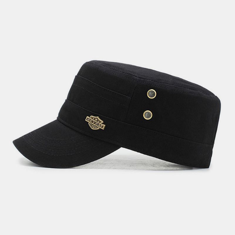 Män Justerbar Andningshål Design Militär Keps Utomhus Rese Solskydd Cadet Hat Flat Cap