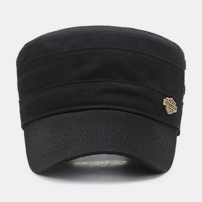 Män Justerbar Andningshål Design Militär Keps Utomhus Rese Solskydd Cadet Hat Flat Cap