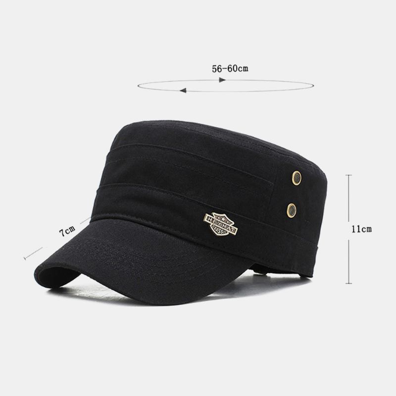 Män Justerbar Andningshål Design Militär Keps Utomhus Rese Solskydd Cadet Hat Flat Cap