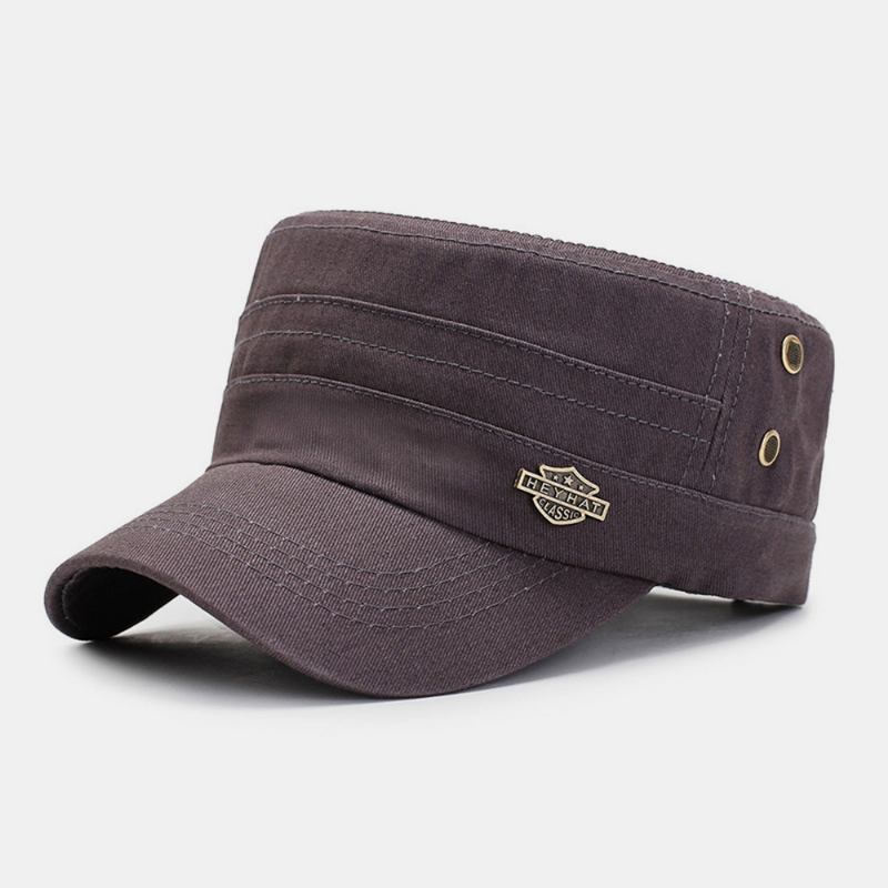 Män Justerbar Andningshål Design Militär Keps Utomhus Rese Solskydd Cadet Hat Flat Cap