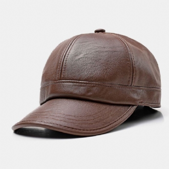 Män Konstläder Öronskyddad Håll Varm Casual Solid Baseball Hat