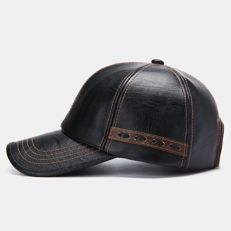 Män Konstläder Vintage Baseballkeps Personlighet Med Vävd Hatt