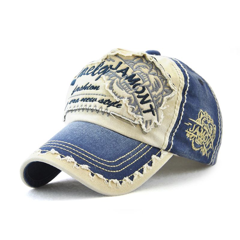 Män Kvinnor Canvas Letter Med Tryck Patchwork Peaked Cap