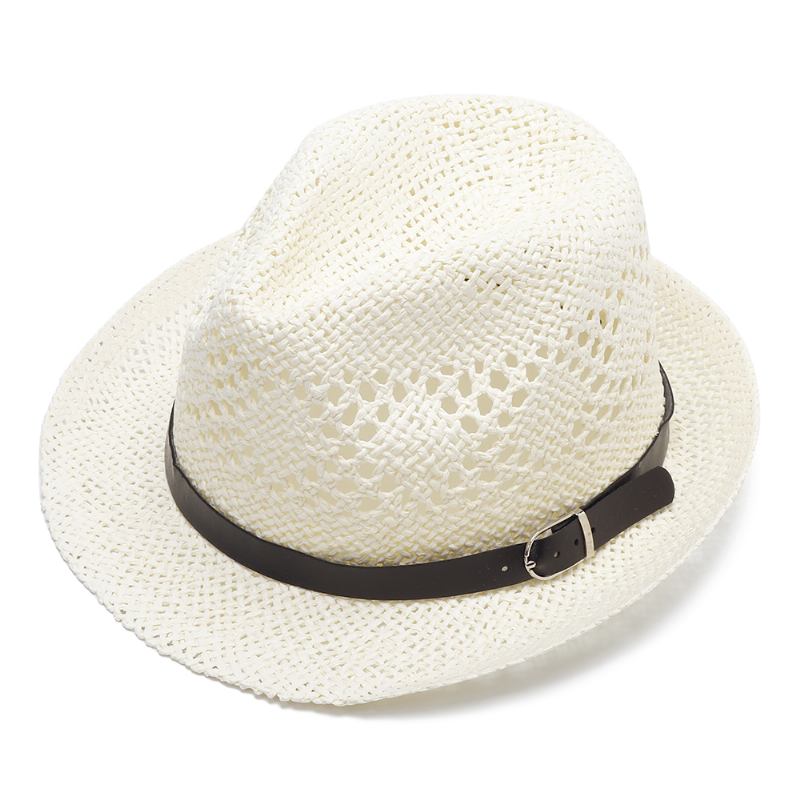 Män Kvinnor Personlig Handgjord Straw Jazz Hat Utomhus Resor Strand Andas Mesh Hollow Sun Cap