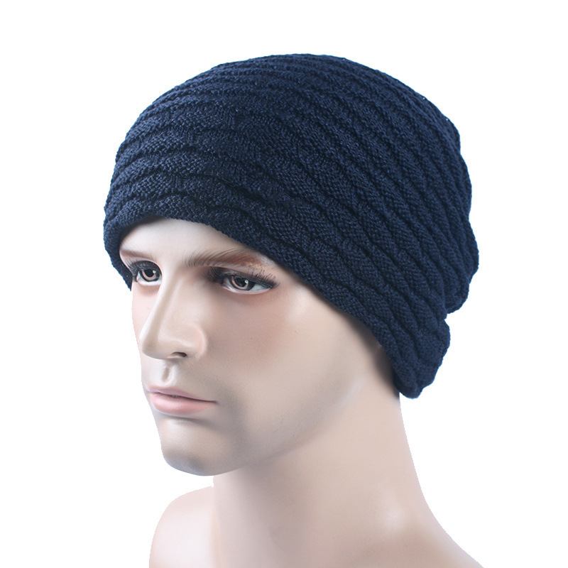 Män Kvinnor Stripe Stickad Tjockare Varm Beanie Cap