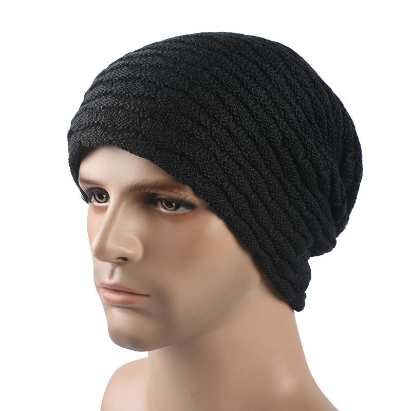 Män Kvinnor Stripe Stickad Tjockare Varm Beanie Cap