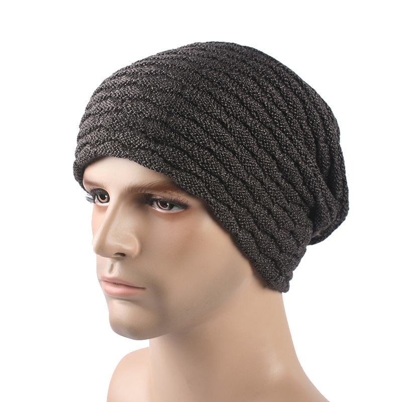 Män Kvinnor Stripe Stickad Tjockare Varm Beanie Cap