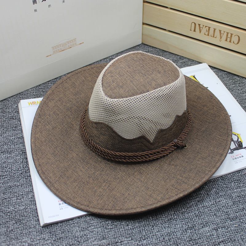 Män Kvinnor Utomhus Mesh Andas Cowboy Hatt Resa Solskydd Visir Hat