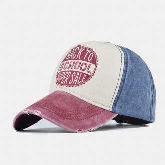 Män Made-gammal Bomull Tvättad Kontrastfärg Casual Baseball Hat