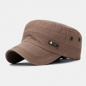 Män Made-gammal Bomull Utomhus Casual Brief Militär Hatt Flat Hat Peaked Hat