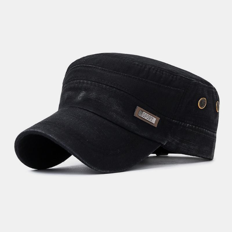 Män Made-gammal Bomull Utomhus Casual Brief Militär Hatt Flat Hat Peaked Hat