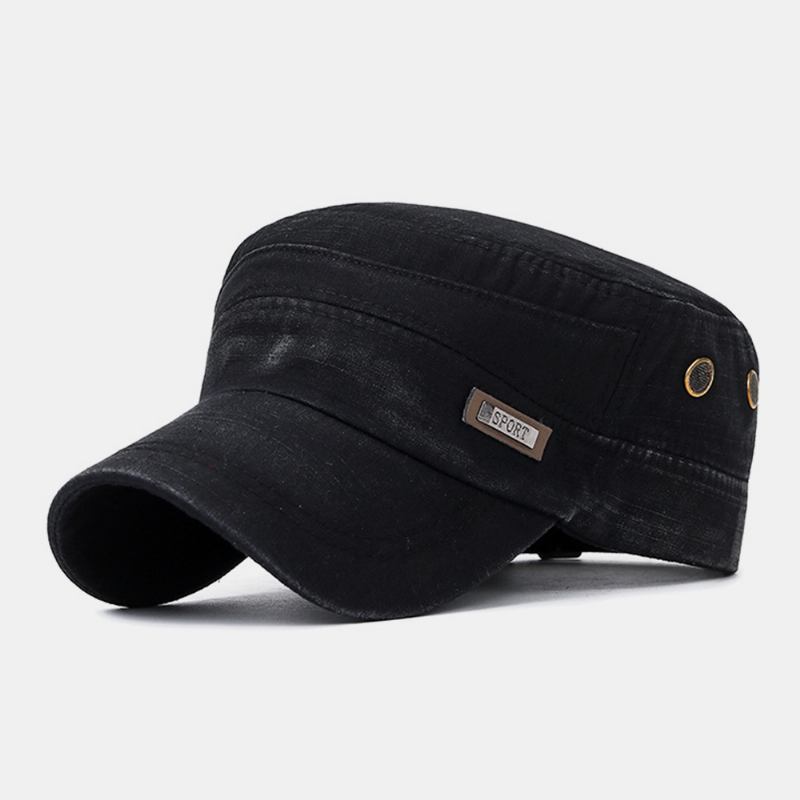 Män Made-gammal Bomull Utomhus Casual Brief Militär Hatt Flat Hat Peaked Hat