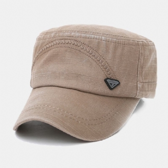 Män Metal Letter Etikett Platt Keps Tvättad Casual Outdoor Solskydd Militär Cap Peaked Cap