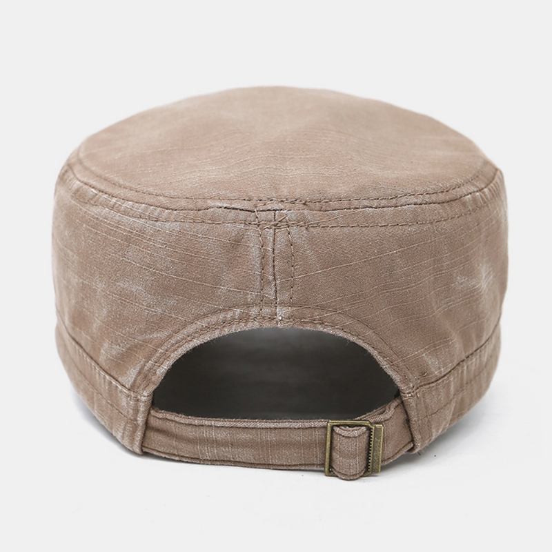 Män Metal Letter Etikett Platt Keps Tvättad Casual Outdoor Solskydd Militär Cap Peaked Cap