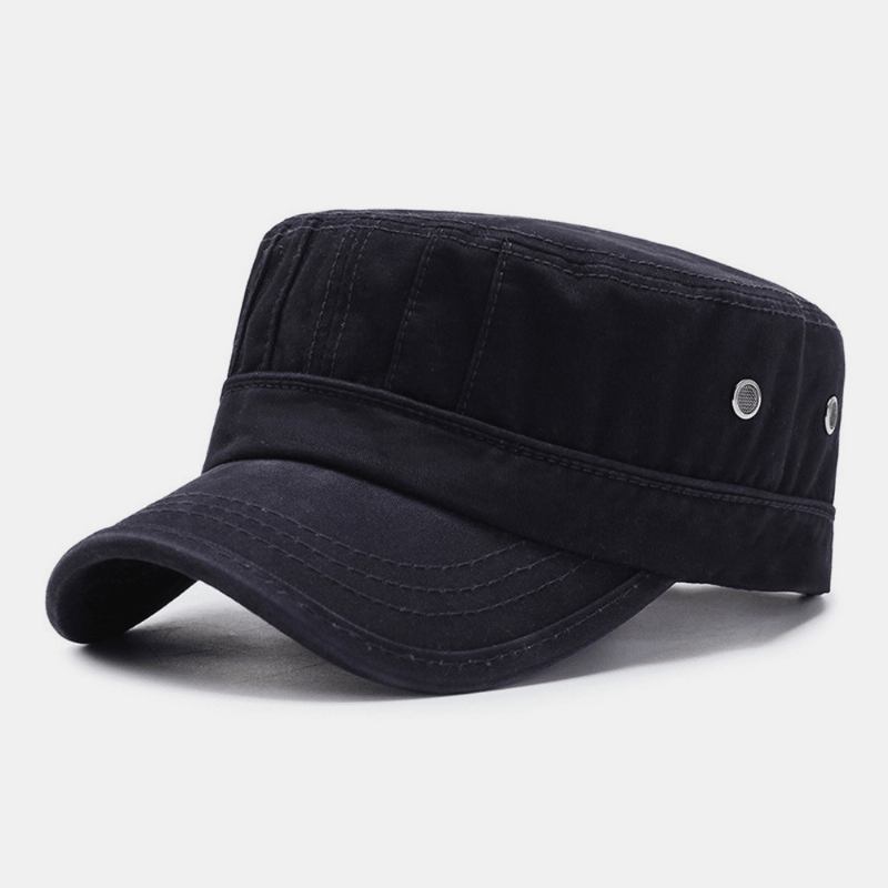 Män Mode Andas Nödställda Militär Cap Casual Justerbar Solskydd Flat Top Cap Cadet Hat